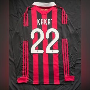 Kaka #22 Medium Milan Longsleeve Retro Soccer Jersey Kit